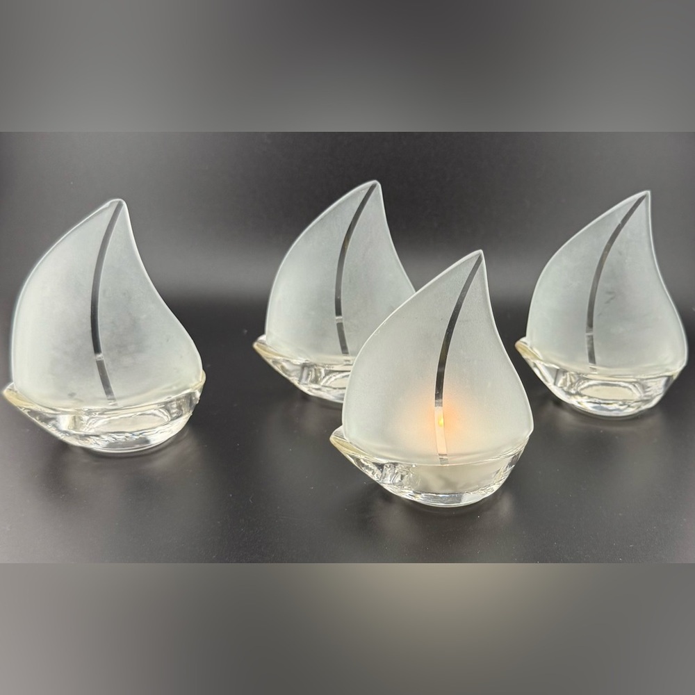 4 Kate Aspen Sail Boats Candle/Votive Holders Nautical Theme. 4” - Picture 6 of 12